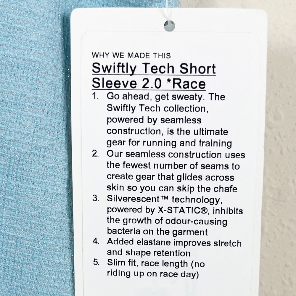 Lululemon Swiftly Tech Blue Short Sleeve Top Size 12 - Picture 4 of 5
